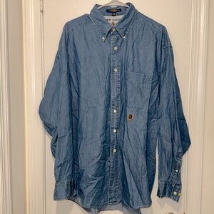 Tommy Hilfiger 16.5" Neck 34-35" Sleeve denim long sleeve shirt collar button up